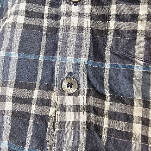 Burberry Baby Toddler Size 12M Navy Plaid Nova Check Button Up - Picture 3 of 6